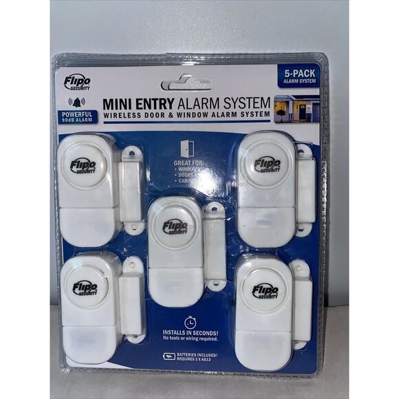 Flipo Security Mini Entry Alarm System Wireless Door & Window 2 Packs Of 5 - Picture 1 of 7